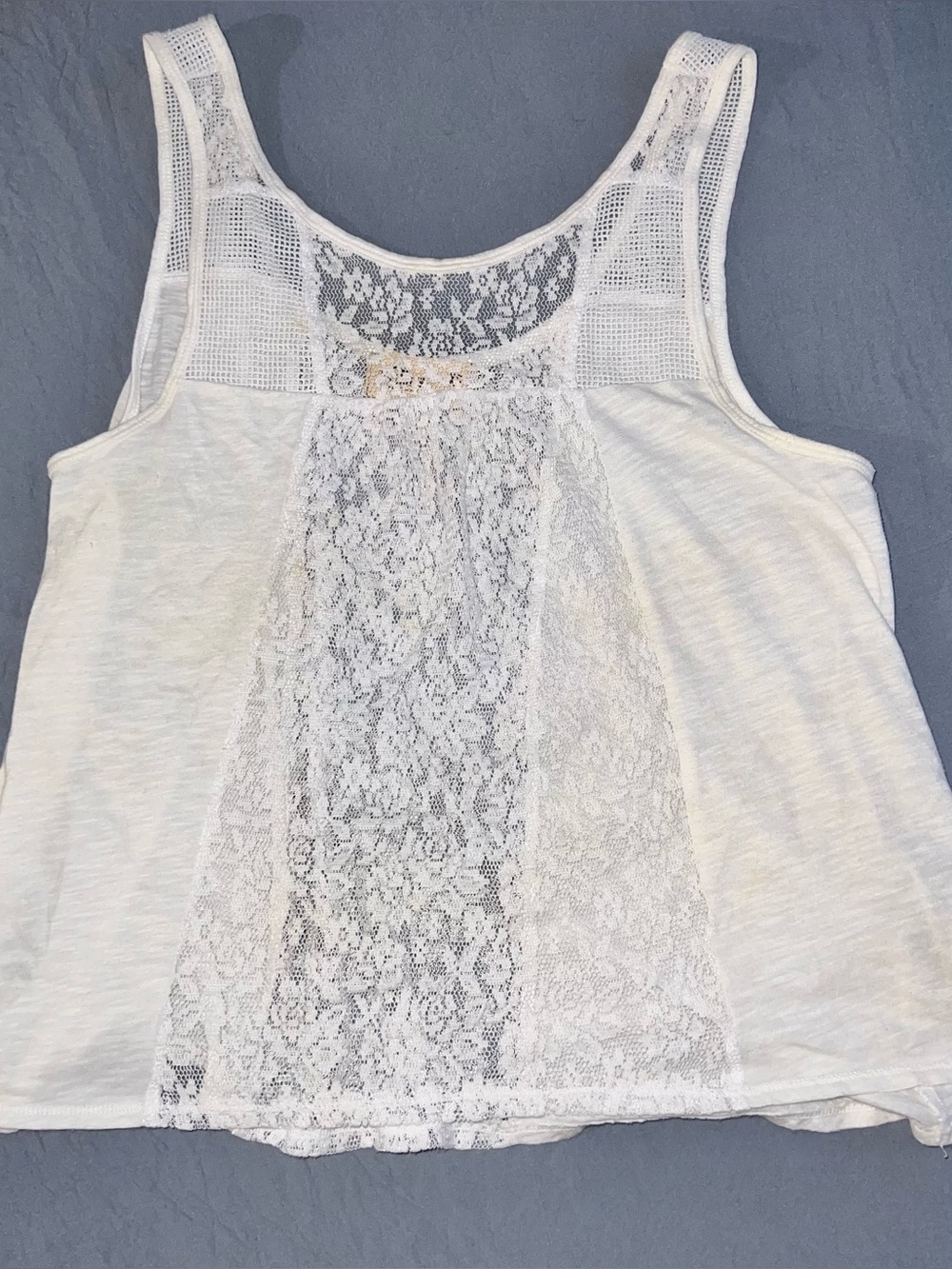 Y2K Hollister White Lace-Back Tank XS